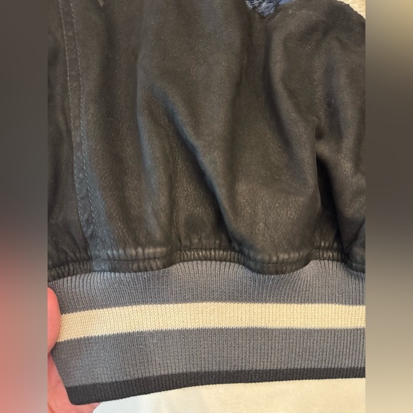 VTG! ICEBERG Ice Peace Panda Bomber Pelle Leather w/ Panda Embroidery, sz XL - Picture 7 of 14